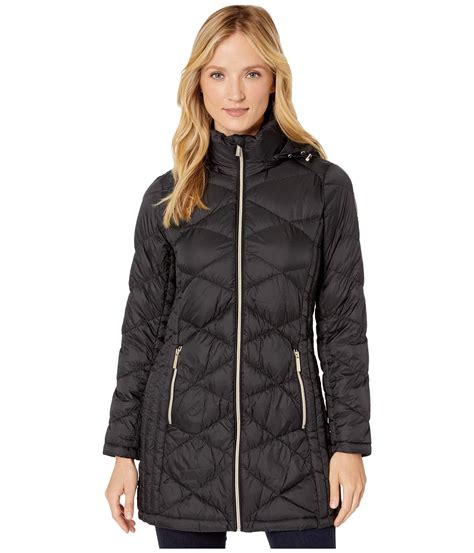 michael kors puffy black coat|Michael Kors packable puffer.